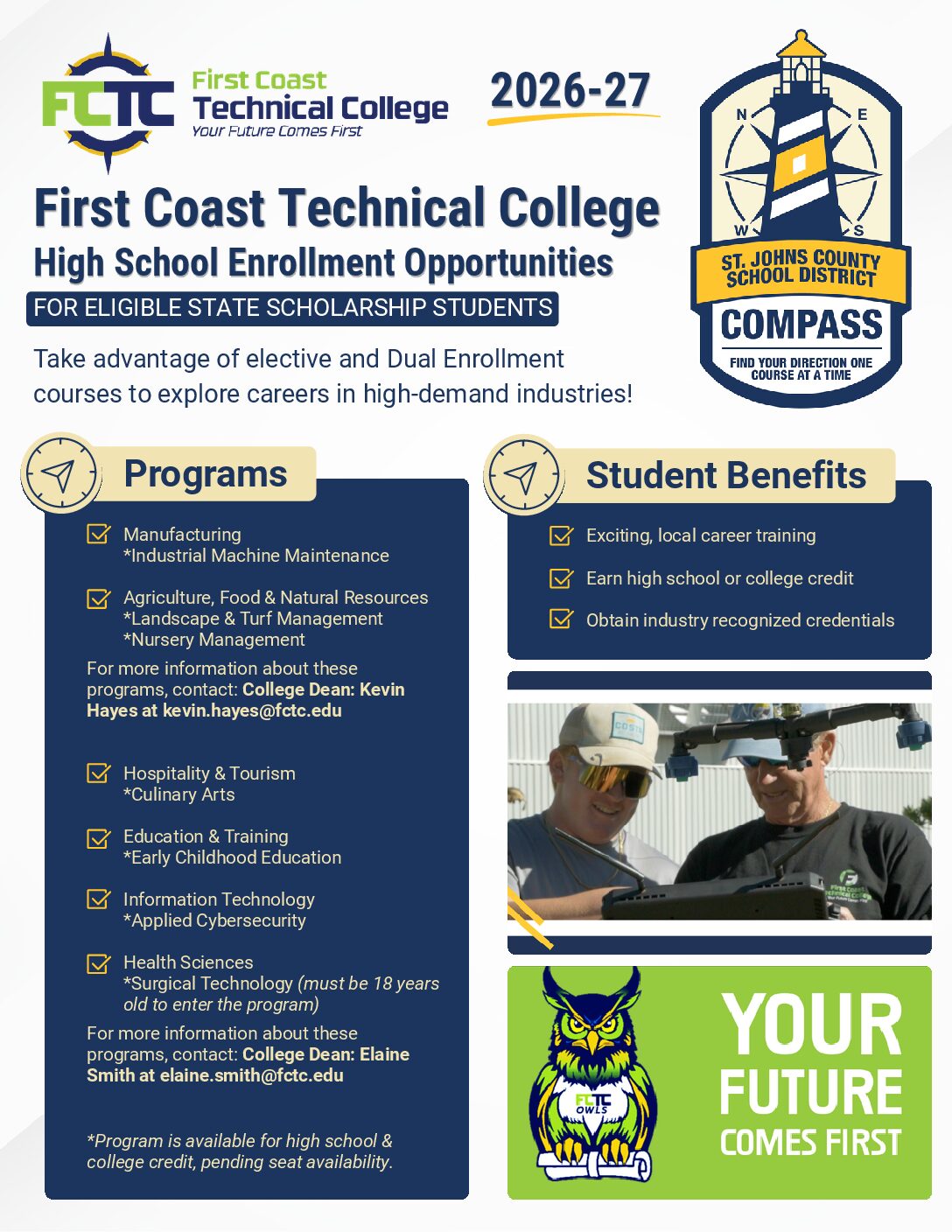St. Johns Compass FCTC High School Opportunities Flyer